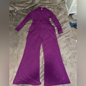 Venus Women’s Flared, Purple Jumpsuit.